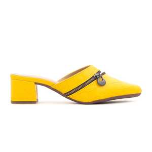 Sandalias de Tacón con Espalda Abierta Color Amarillo - Product Image 2