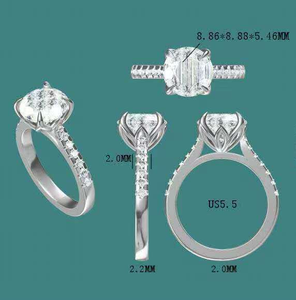 Anillo de Compromiso de Plata 925 con Diamante de Laboratorio de Corte Ovalado de 2 CT, Engaste de Garras, 2.2x2mm, Joyería para Fiestas y Regalos - Product Image 2
