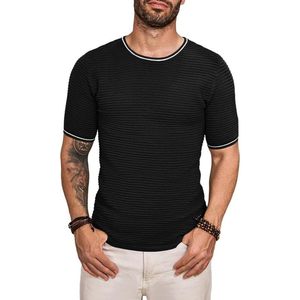 2025 hombres Slim Fit Athletic Longline Sweater Tee moda Muscle Gym entrenamiento acanalado algodón camisa diseño comprimido - Product Image 1