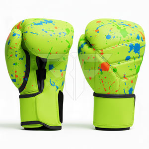 Gants de boxe en cuir respirant de qualité supérieure, anti-humidité, avec fermeture auto-agrippante pour protection, confort et entraînement - Product Image 1