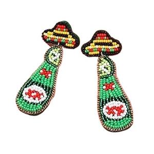 Dernières créations de boucles d'oreilles brodées à la main pour filles, perles de rocaille, point de croix et travaux d'aiguille, prix par MD HANDICRAFTS - Product Image 1