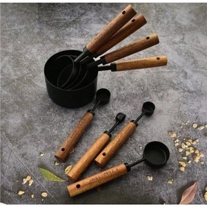 Elegant Wooden Handle Stainless Steel <b>Measuring</b> Spoon Set, 5 Piece Professional Kitchen Baking <b>Tools</b>, Durable Metal Scoop Set - Product Image 6