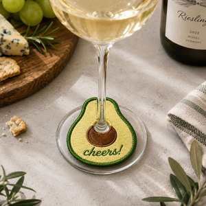 Marqueurs de verres à vin personnalisés avec logo du fabricant, étiquette brodée, cadeau promotionnel - Product Image 1