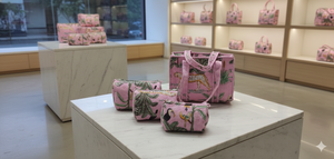 Elegant Quilted Cotton <b>Tote</b> <b>Bag</b> <b>with</b> Perfectly Matched Toiletry Pouches Lightweight Canvas Lining Zipper Closure Summer Shopping - Product Image 2