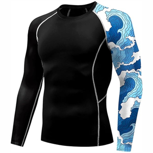 เสื้อยืดพิมพ์ลายดิจิทัลแบบกำหนดเองสำหรับผู้ชาย แขนยาว แรชการ์ด ทรงปกติ กระชับรูป เหมาะสำหรับออกกำลังกาย เสื้อกีฬาแรชการ์ด - Product Image 1