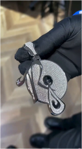 CONCEPTION Colgante de Moissanita Personalizado, Redondo, con Cadena, Estilo Hiphop, Plata 925, VVS, con Incrustaciones de Moissanita - Product Image 2