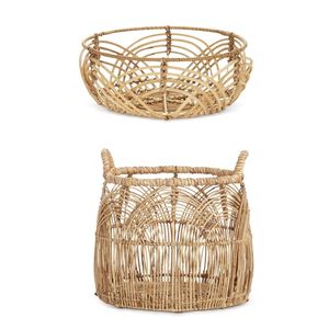 FLORAL ARCHES COLLECTIVE Natural <b>Wicker</b> Plant <b>Basket</b> Bamboo Rattan <b>Basket</b> <b>Laundry</b> Storage <b>Laundry</b> Bin All At Home - Product Image 3