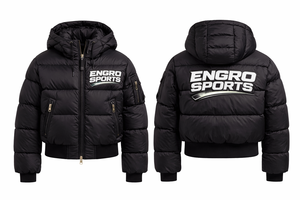 Veste matelassée personnalisée en gros, manteau d'hiver léger en duvet, service OEM, veste P-s Colbert noire - Product Image 4