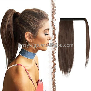 Coda di cavallo dritta estensione naturale lunghe code di cavallo avvolgono la <span class=keywords><strong>Clip</strong></span> in coda di cavallo pezzo capelli sintetici - Product Image 1