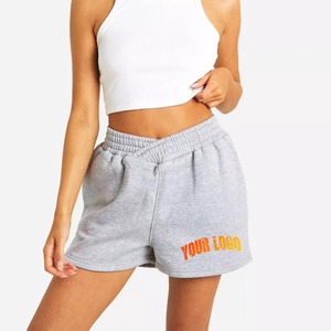 Shorts d'été en coton OEM pour femme, longueur genou, taille haute, style décontracté, cyclisme, streetwear, fitness, joggers - Product Image 1