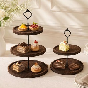 Eco Friendly Wooden Cake Stand for Cafe Restaurant Wedding Event and Home Serving Available At Best Price - Product Image 2