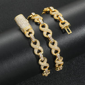 Luxury White Gold Diamond <b>Statement</b> <b>Necklace</b> Pave Setting Round Brilliant Cut Link Chain Unisex Party Jewelry Available for Sale - Product Image 2