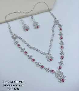Conjunto de Collar de Lujo al por Mayor con Circonita Cúbica, Joyería de Fantasía Premium, Bañado en Rodio, Corte Marquesa, Forma de Estrella, Gargantilla de Doble Capa - Product Image 2