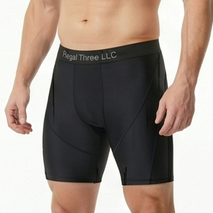 Customized Logo Printed <b>Compression</b> <b>Shorts</b> <b>Men</b> Yoga Fitness Base Layer <b>Shorts</b> Gym Workout Wear Slim Fit <b>Short</b> Elastic Waist - Product Image 5