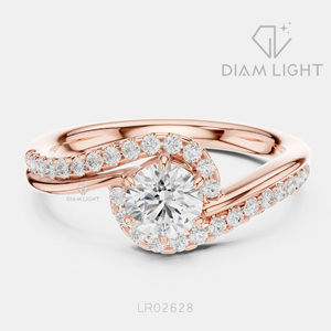 Bague de mariage ronde 0,50 carat, bijoux fins, certifiée IGI, or blanc 14 carats, diamant de laboratoire, bague de fiançailles et d'anniversaire - Product Image 3