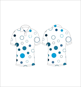 Camiseta Polo Blanca y Azul con Círculos Abstractos para Hombre, Sublimación Personalizada, Manga Corta, Verano, Informal, Transpirable, Ligera, para Golf - Product Image 6