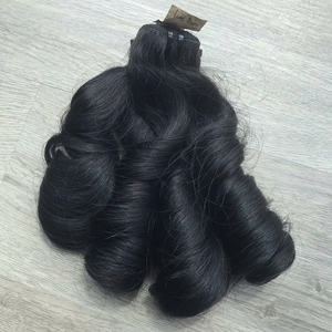 Extensiones de cabello humano vietnamita de alta calidad al por mayor 100% rizos hinchables y extremos doblemente dibujados para tejer - Product Image 5