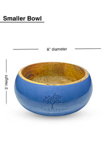 LumiVera Heritage Wooden <b>Enamel</b> <b>Bowl</b> Luxury Handmade Boho Serving Dish with Artistic Print for Kitchen, Dining & Entertaining - Product Image 3