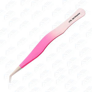 Meilleure pince à épiler d'extension de cils Pince à épiler de précision en acier inoxydable incurvée Outil applicateur de cils professionnel pour classique - Product Image 4