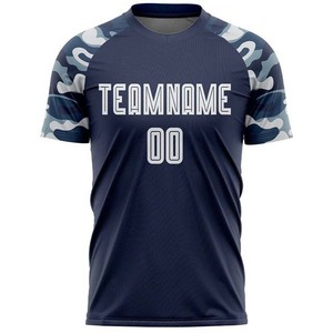 Camiseta de Fútbol con Estampado de Camuflaje Marino para Hombre, Manga Corta, Ligera, Transpirable, Personalizable con Nombre de Equipo - Product Image 1
