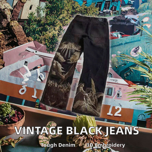 Pantalones Vaqueros para Hombre con Logotipo Personalizado, Estilo Holgado y Desgastado 2025, Hechos de Algodón, Estilo Moderno y Holgado - Product Image 2