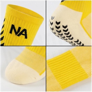 Yellow Crew <b>Socks</b> With Black Letter Print <b>Breathable</b> Knitted Sport <b>Socks</b> For Adults Summer Basketball - Product Image 4