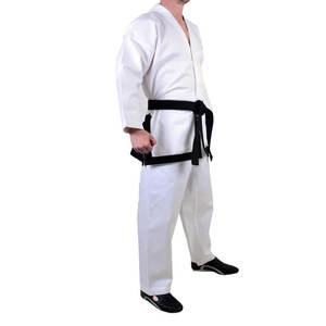 Uniforme Profesional de Taekwondo Transpirable, Dobok de Artes Marciales para Niños y Adultos, Traje de Karate para Entrenamiento y Sparring, Blanco con Cuello en V - Product Image 3