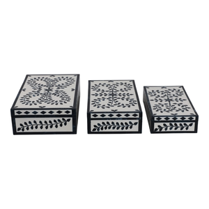 Cajas de Almacenamiento Decorativas de Madera Hechas a Mano con Incrustaciones de Hueso Indio de Primera Calidad al por Mayor - Product Image 1