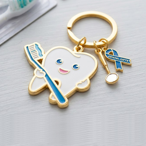 Porte-clés promotionnel personnalisé en alliage de zinc – Cadeaux dentaires portables et durables pour patients - Product Image 1