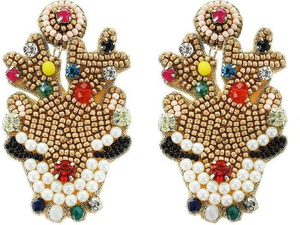 Embroidery <b>Earrings</b> <b>Handmade</b> Beaded Embroidery <b>Earrings</b> for Women party wear <b>earrings</b> by MD HANDICRAFTS - Product Image 3