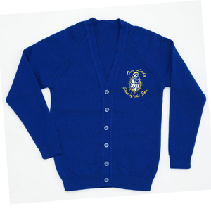 Custom Royal blue Fraternity <b>Sweater</b> <b>Cardigan</b> Wool Thread and Plastic Knitted <b>Cardigan</b> Fashion and Historical <b>Cardigan</b> <b>sweaters</b> - Product Image 1