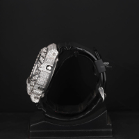Jam Tangan Digital Mewah Bertabur Moissanite Diamond LED Display Stainless Steel Hip Hop Pria Tahan Air OEM Custom