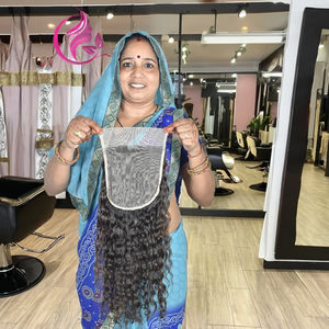 Cheveux indiens naturels Remy double trame de haute qualité, closure 7*7, ondulés, bruts, texture rebondissante, cuticules alignées, 10-32 pouces - Product Image 4