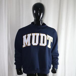 Sweat-shirt à col montant MUDT bleu marine, 100% coton, avec broderie appliquée blanche, col large, URBAN PRODUCTIONS - Product Image 1