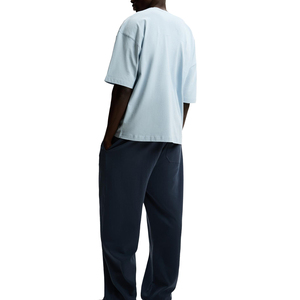 T-shirt surdimensionné bleu glace personnalisé pour homme, en coton épais, coupe ample à épaules tombantes, tee-shirt streetwear vierge de qualité supérieure - Product Image 2