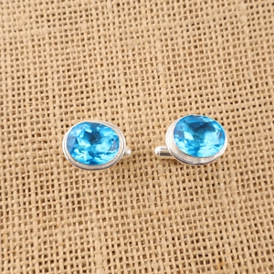 Gemelos de Lujo Niharika Gems, Diseño Artesanal Elegante, Plata de Ley 925 con Incrustaciones de Topacio Azul, para Hombre y Mujer - Product Image 3