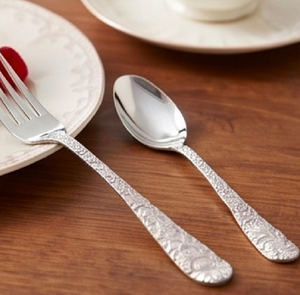 Elegant Silver Plated Flatware Set With Floral Handle <b>Knife</b> <b>Fork</b> Spoon Rust Resistant For Wedding Use <b>And</b> Tableware Use - Product Image 4