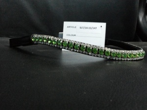 Bandeau à sourcils en cuir de cheval avec plusieurs cristaux pour produits pour chevaux. - Product Image 2