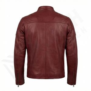 เสื้อแจ็คเก็ตหนังสไตล์ไบค์เกอร์สำหรับผู้ชาย ดีไซน์ปกเสื้อแบบเชิ้ต ปลายแขนเสื้อเปิด ปรับแต่งได้ตามต้องการ พร้อมอุปกรณ์ป้องกันสำหรับขี่รถ สามารถเลือกสีได้ - Product Image 2