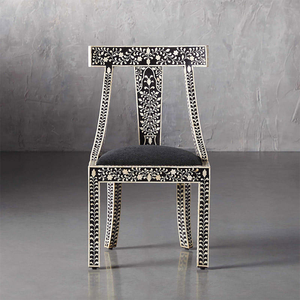 OEM European Style Bone Inlay Chair Morden Luxury Furniture Dinning Chairs Mid Century Wood Round Luxury Dining Table Set - Product Image 1