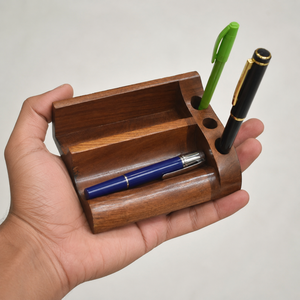 Handcrafted Indian Rosewood Stationery Rack | Wooden Pen Stand Desk Organizer Executive Office Desktop Storage Holder Home Decor - Product Image 5