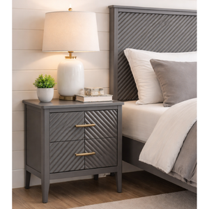CAIRNDALE Collection Wooden <b>Bedside</b> <b>Table</b> 2 Drawers Best Price Bedroom Furniture Nightstand ODM OEM Customize Service - Product Image 1
