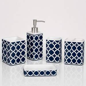 Premium Polish Finished Bone Inlay Bathroom Accessories Set High Quality Vanity Organizer <b>Soap</b> Dispenser For Luxury Home Decor - Product Image 1