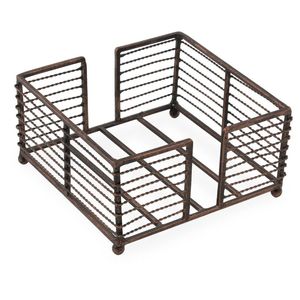 Panier à serviettes en fer forgé artisanal de qualité supérieure pour une présentation de table design, mettant en valeur la qualité du métal et la finition artistique - Product Image 5