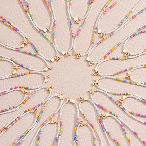 Collar de Cuentas de Arroz de Colores Creativo y Nuevo para Mujer, con 26 Letras, Estilo Europeo y Americano - Product Image 4