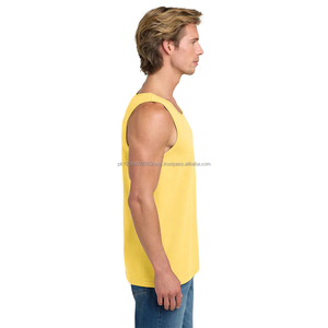 Débardeurs pour hommes en coton de qualité supérieure, sans manches, couleurs unies, style sportif, marque privée - Product Image 4