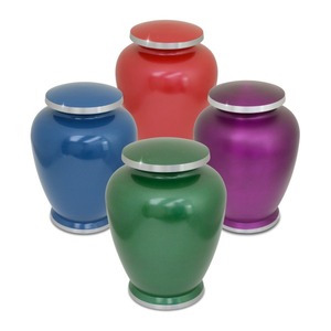 Paquete de 4 urnas de cremación Thera de aluminio, recipientes para cenizas conmemorativas, recuerdos funerarios, duraderos, elegantes y de primera calidad - Product Image 1