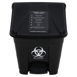 Black Rectangular Plastic Waste <b>Bin</b> with Foot Pedal for Medical Indoor Use - Product Image 1