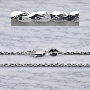 45cm 18K G750 UBS | A 18K platinum white gold necklace where light and shadow intertwine, showcasing exquisite - Product Image 1