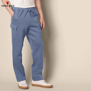 Pantalones de lona rectos para hombre, estilo clásico de invierno, con cordón ajustable, cintura elástica, ligeros, cálidos, elásticos, informales, para correr - Product Image 2